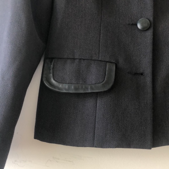 Vintage Robespierre Nanette Lepore contrast trim structured textured blazer - Picture 7 of 11